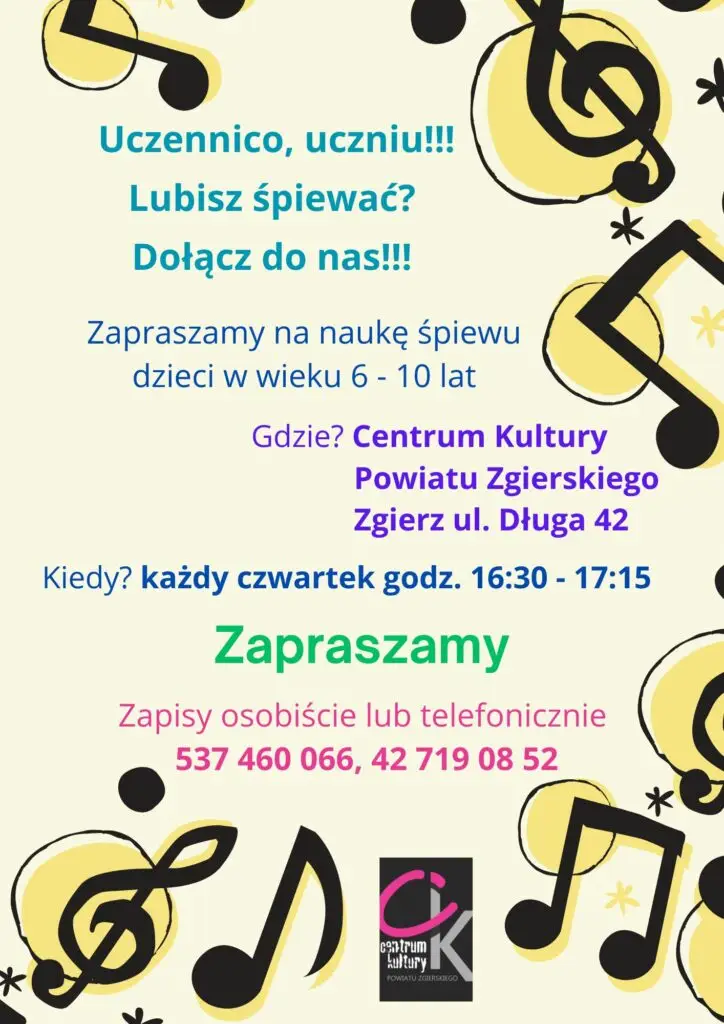 nauka śpiewu dla najmłodszych