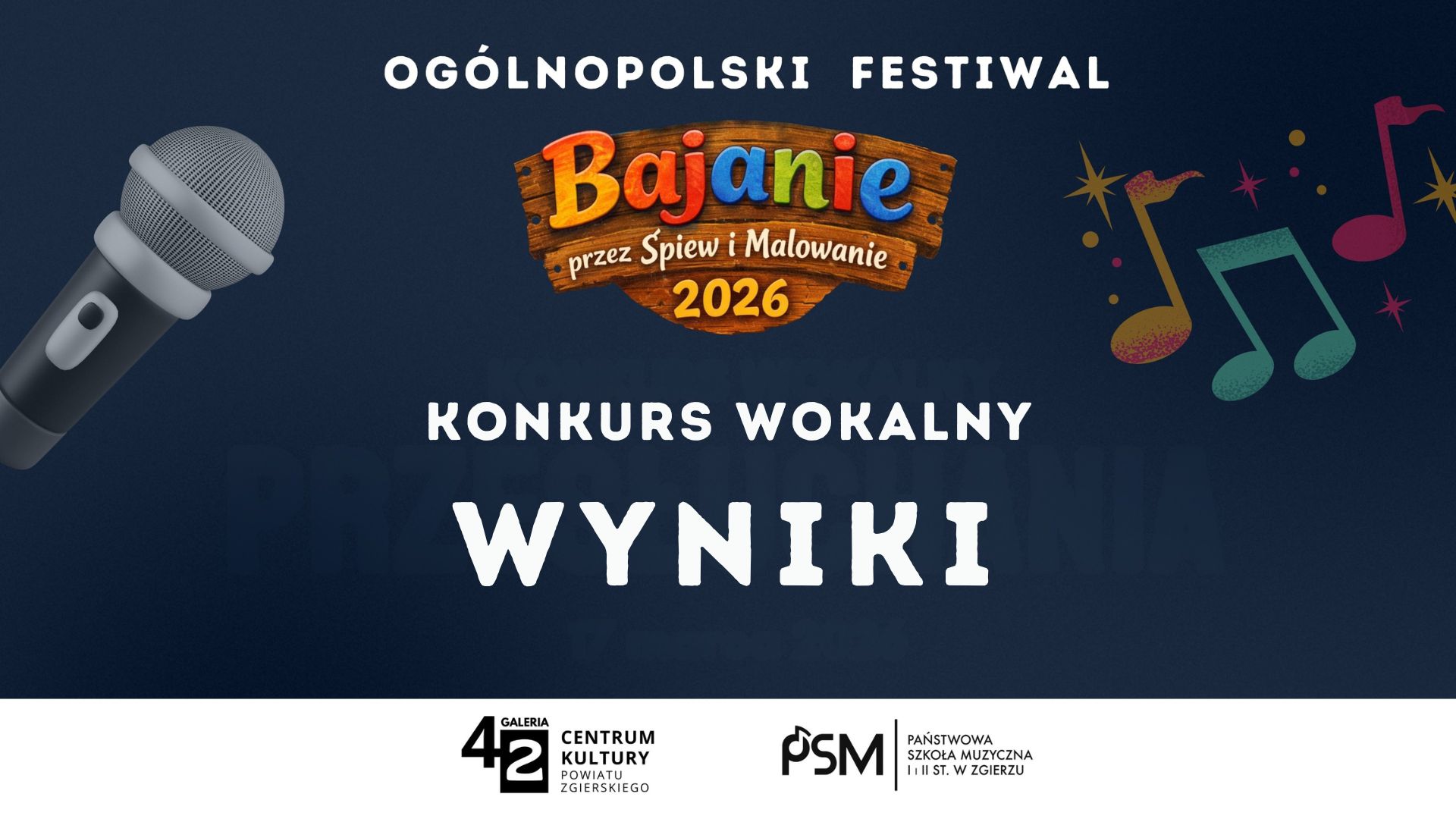 Plakat Młodych Bajanie 2026 Konkurs Wokalny - wyniki