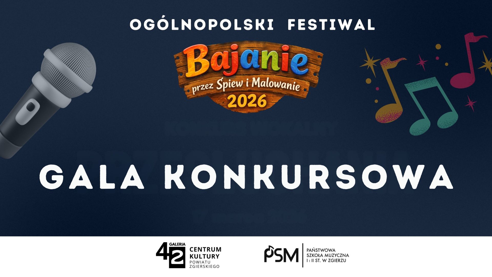 grafika z napisem Młodych Bajanie 2026 Gala konkursowa