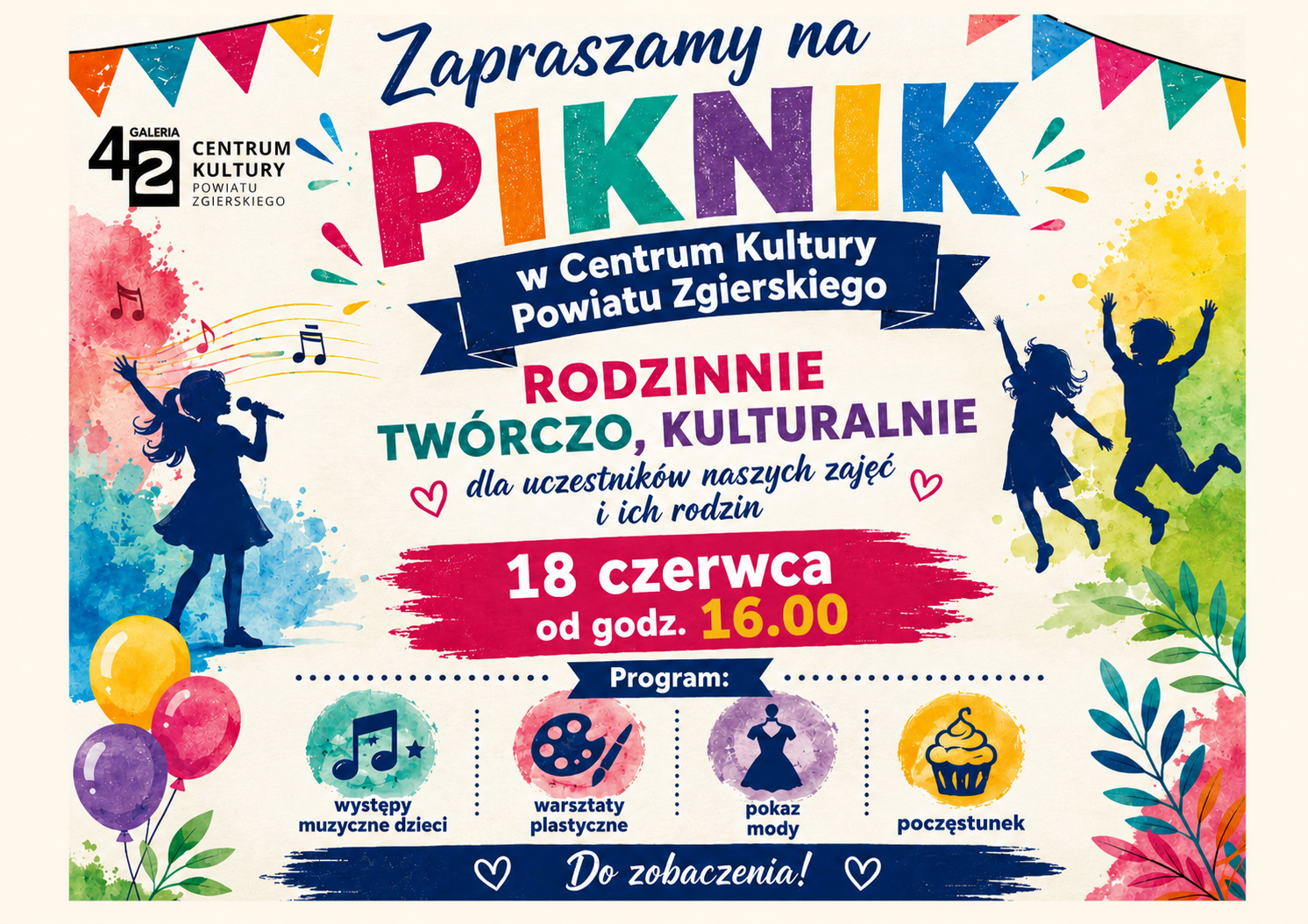 Plakat na piknik rodzinny 18 czerwca 2026